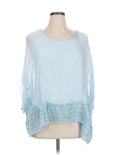 Pre-owned Le Marais 3/4 Sleeve Blouse In Blue