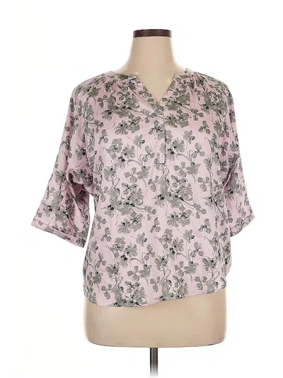 Pre-owned Sioni Short Sleeve Henley Shirt In Pink
