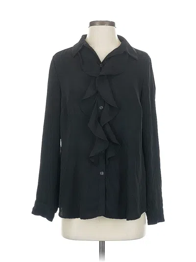 Pre-owned Chico's Long Sleeve Blouse In Black