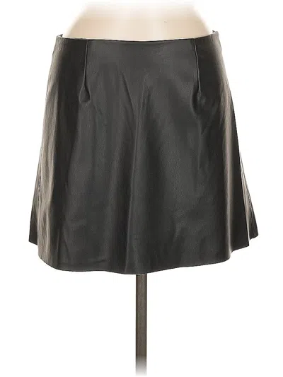 Pre-owned Zara Faux Leather Skirt In Black