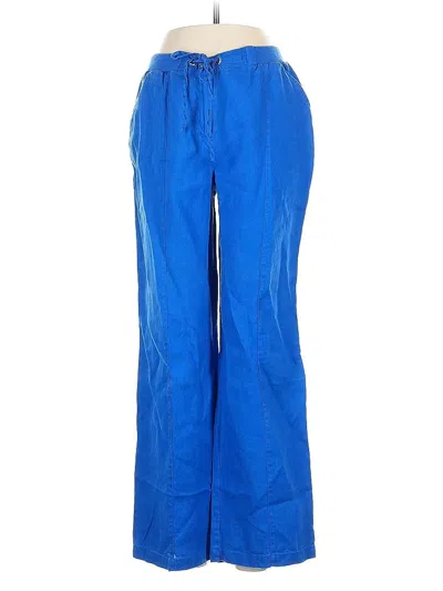 Pre-owned Jm Collection Linen Pants In Blue