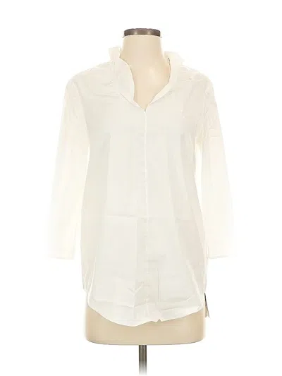 Pre-owned Cos 3/4 Sleeve Button Down Shirt In White