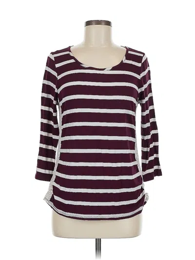 Pre-owned Papermoon 3/4 Sleeve T-shirt In Burgundy