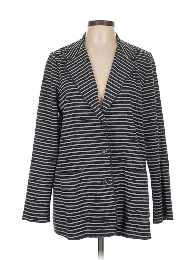 Pre-owned Jjill Blazer Jacket In Gray