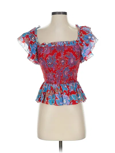 Pre-owned Love The Label Sleeveless Blouse In Red