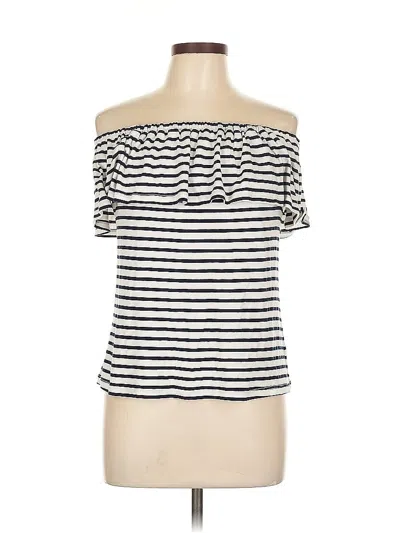 Pre-owned Splendid Short Sleeve Top Ivory Off The Shoulder Neckline Tops In White