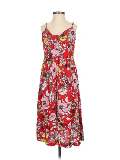 Pre-owned Loft Beach Casual Dress In Red