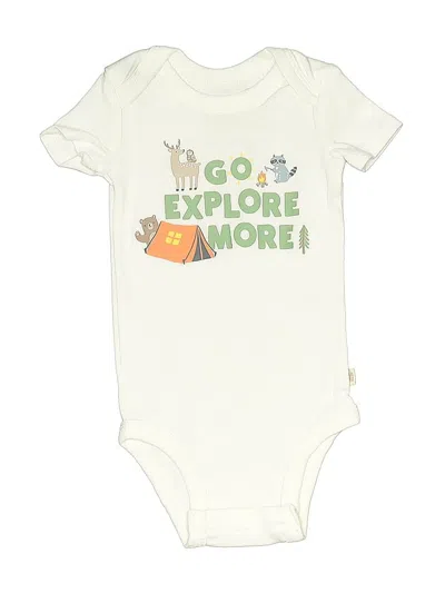 Pre-owned Huggies Babies' Short Sleeve Onesie In White