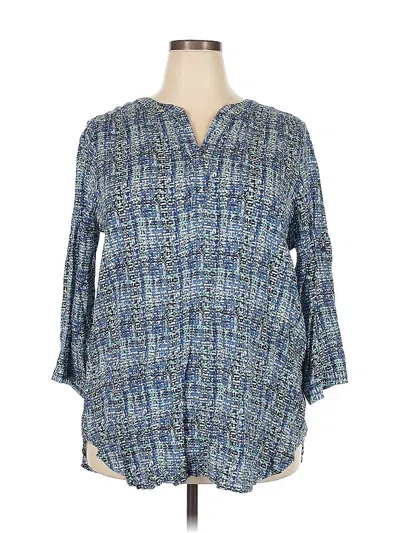 Pre-owned Indigo 3/4 Sleeve Blouse In Blue