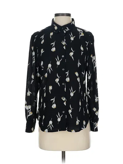 Pre-owned Banana Republic Factory Store Long Sleeve Blouse In Black