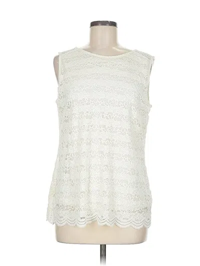 Pre-owned Roz & Ali Sleeveless Blouse In White