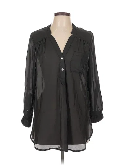 Pre-owned April Long Sleeve Blouse In Black
