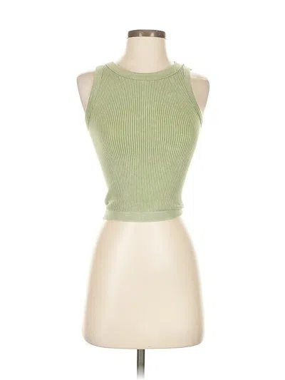 Pre-owned New Mix Usa Tank Top Green Halter Neckline Tops