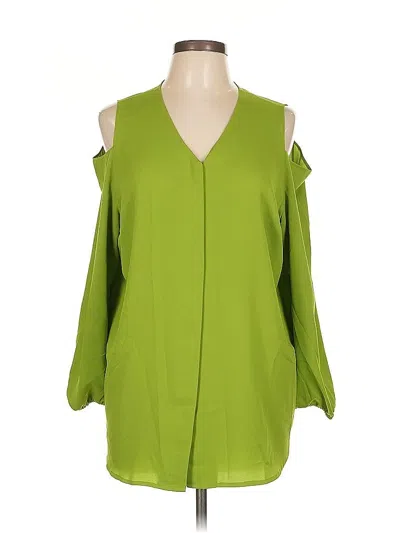 Pre-owned Chico's 3/4 Sleeve Blouse In Green