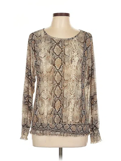 Pre-owned Alove Story A...love Story Long Sleeve Blouse In Brown