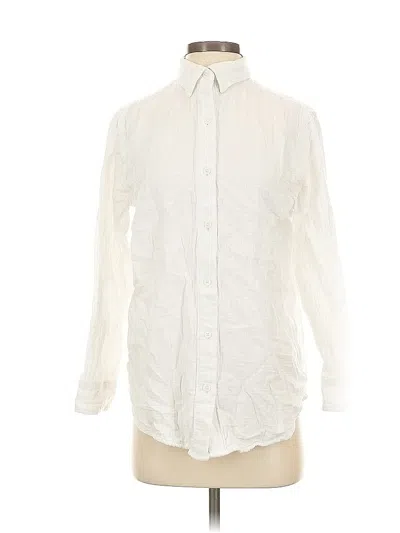 Pre-owned Little Moon Long Sleeve Button Down Shirt In White