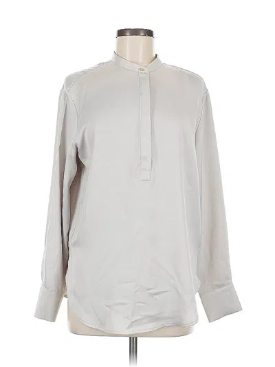 Pre-owned Banana Republic Long Sleeve Blouse In Gray