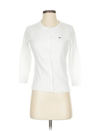 Pre-owned Vineyard Vines Cardigan Sweater In White