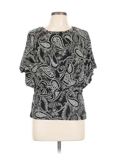 Pre-owned Chaus Short Sleeve Blouse In Black
