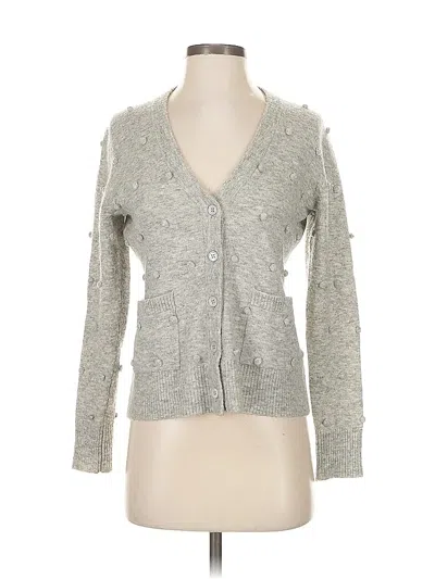 Pre-owned Minnie Rose Wool Cardigan Sweater In Gray