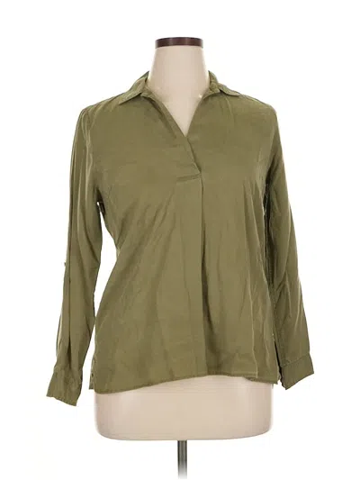 Pre-owned Talbots Long Sleeve Polo Shirt In Green