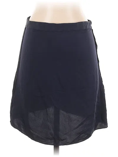 Pre-owned Theory Silk Skirt In Blue