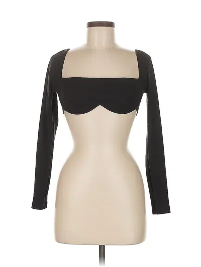 Pre-owned Princess Polly 3/4 Sleeve T-shirt In Black