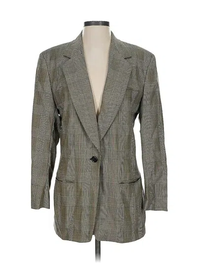 Pre-owned Dkny Wool Blazer Jacket In Gray