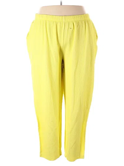 Pre-owned Lands' End Casual Pants In Yellow