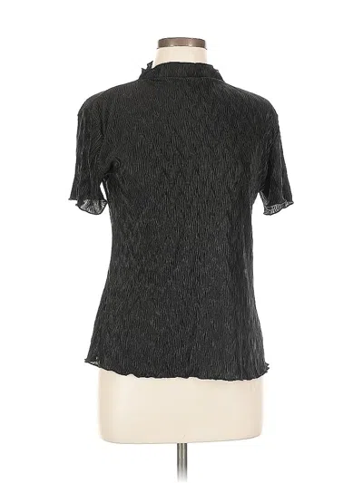 Pre-owned 1.state Short Sleeve Blouse In Black