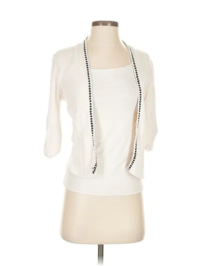 Pre-owned Nic + Zoe Cardigan Sweater In White
