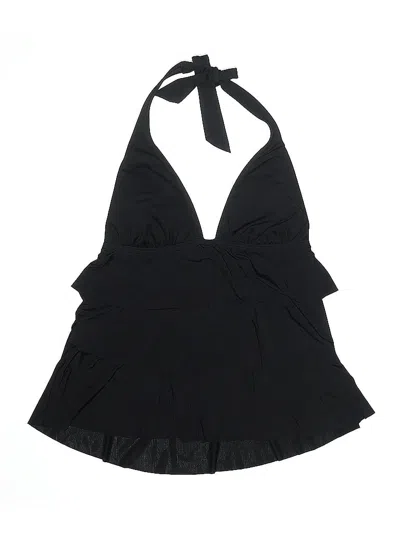 Pre-owned Kenneth Cole Reaction Swimsuit Top Black Solid Pattern Swimwear