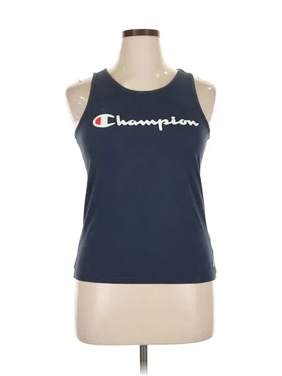 Pre-owned Champion Tank Top Blue Halter Neckline Tops