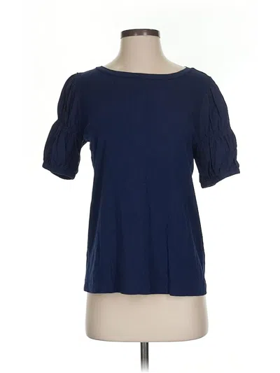 Pre-owned Ann Taylor Loft Short Sleeve Top Blue Boatneck Tops
