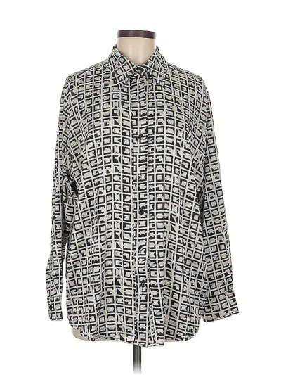 Pre-owned Vrg Grl Long Sleeve Button Down Shirt In Silver