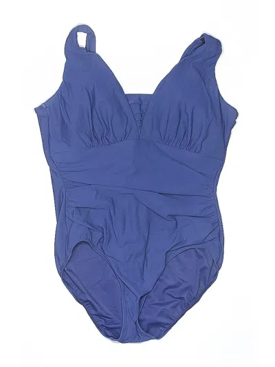 Pre-owned Lands' End One Piece Swimsuit In Blue