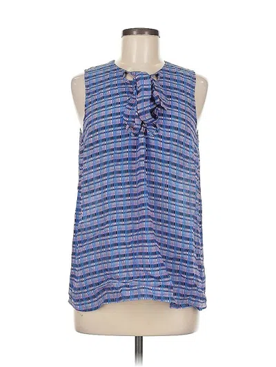 Pre-owned Derek Lam Sleeveless Silk Top Blue Halter Neckline Tops