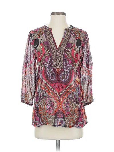 Pre-owned Bila 3/4 Sleeve Blouse In Purple