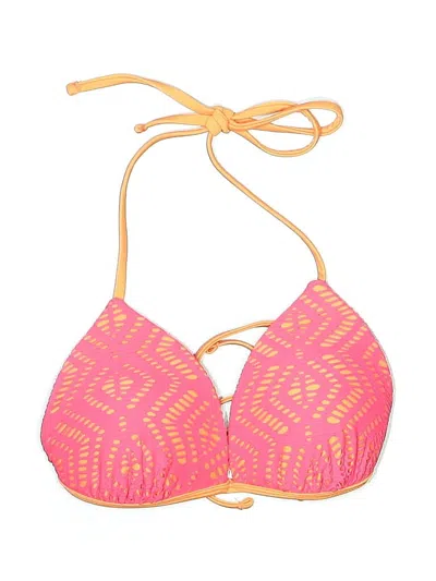 Pre-owned So Swimsuit Top Pink Print Pattern Swimwear
