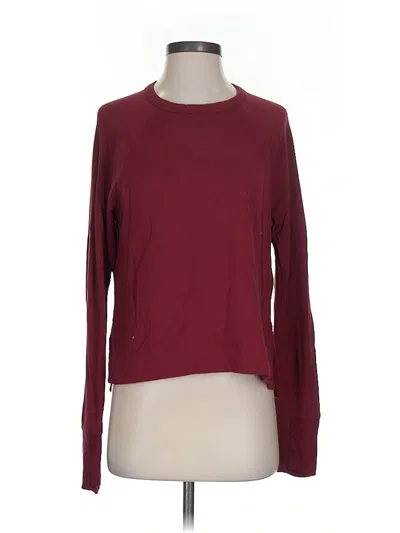Pre-owned Athleta Long Sleeve T-shirt In Burgundy