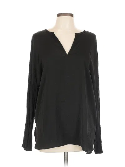 Pre-owned Sioni Long Sleeve Top Black V-neck Tops