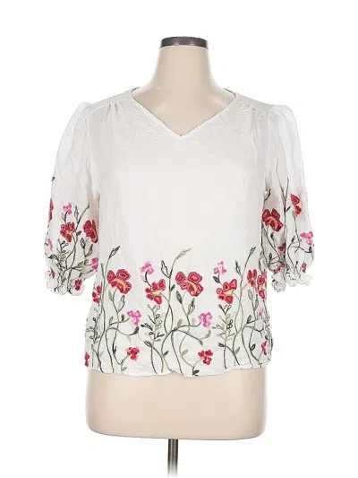 Pre-owned Kindred 3/4 Sleeve Blouse In White
