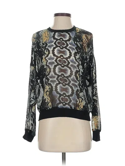 Pre-owned Cabi Long Sleeve Blouse In Silver