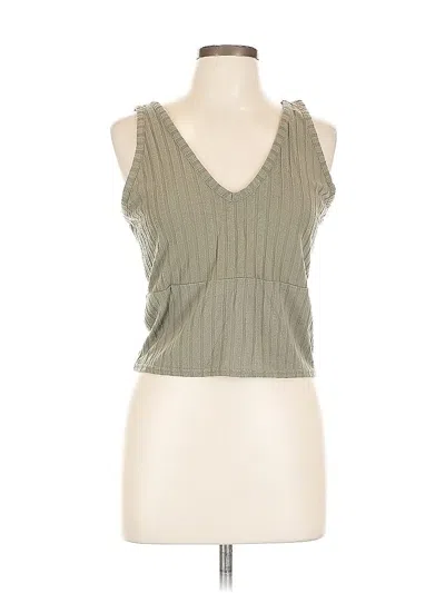 Pre-owned Chaser Tank Top Green Plunge Neckline Tops