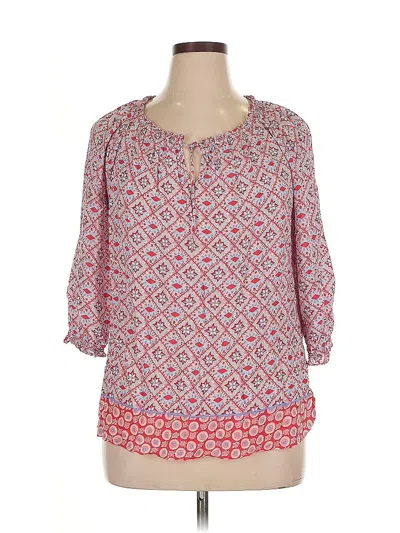 Pre-owned Talbots 3/4 Sleeve Blouse In Red