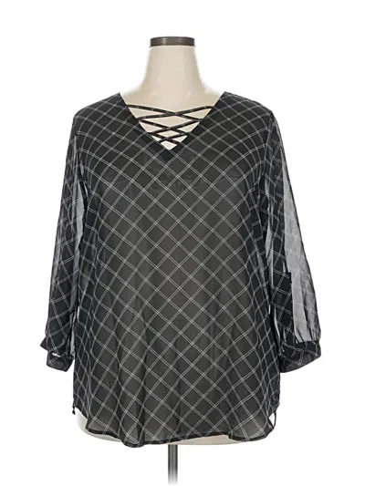 Pre-owned Maurices 3/4 Sleeve Blouse In Gray
