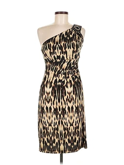 Pre-owned Connected Apparel Cocktail Dress In Gold