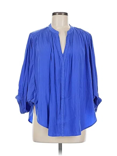 Pre-owned Chico's 3/4 Sleeve Blouse In Blue