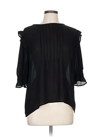 Pre-owned Ann Taylor Loft 3/4 Sleeve Blouse In Black