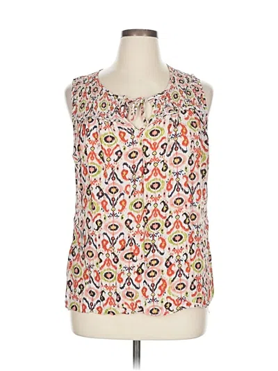 Pre-owned Weekend Suzanne Betro Sleeveless Blouse In Orange